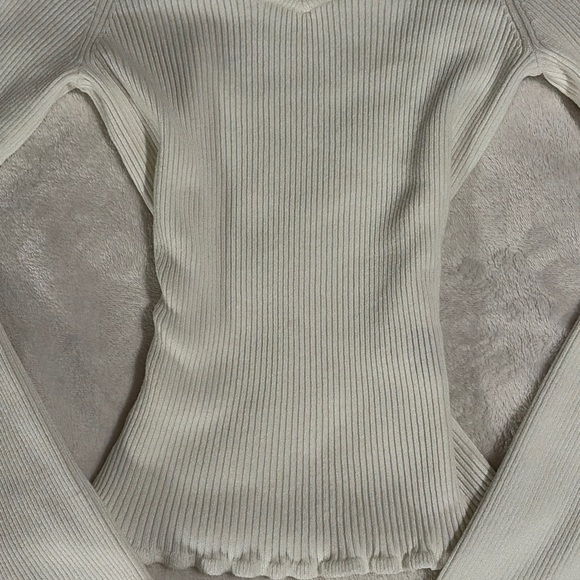White Ribbed Off-Shoulder Top - Picture 3 of 3